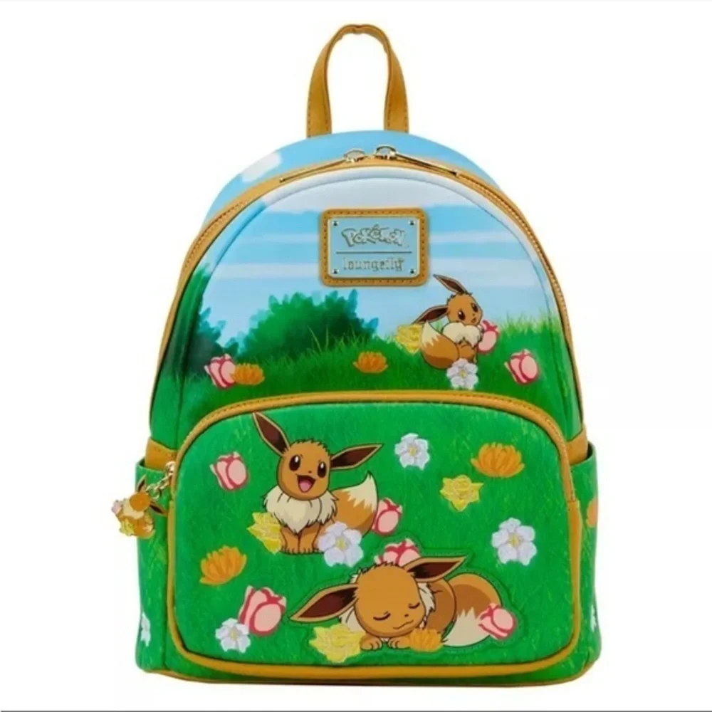 eevee green loungefly mini backpack Pokémon and fandom in one ultra cute package Loungefly: Pokemon Eevee AOP Backpack